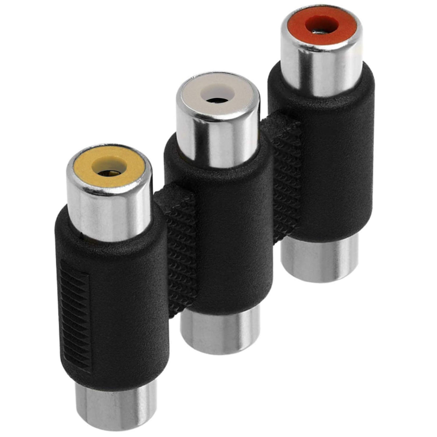AYECEHI RCA Coupler 5 Pack Audio Video Female to Female Connector 3-RCA Jacks Adapter Jointer - White/Red/Yellow