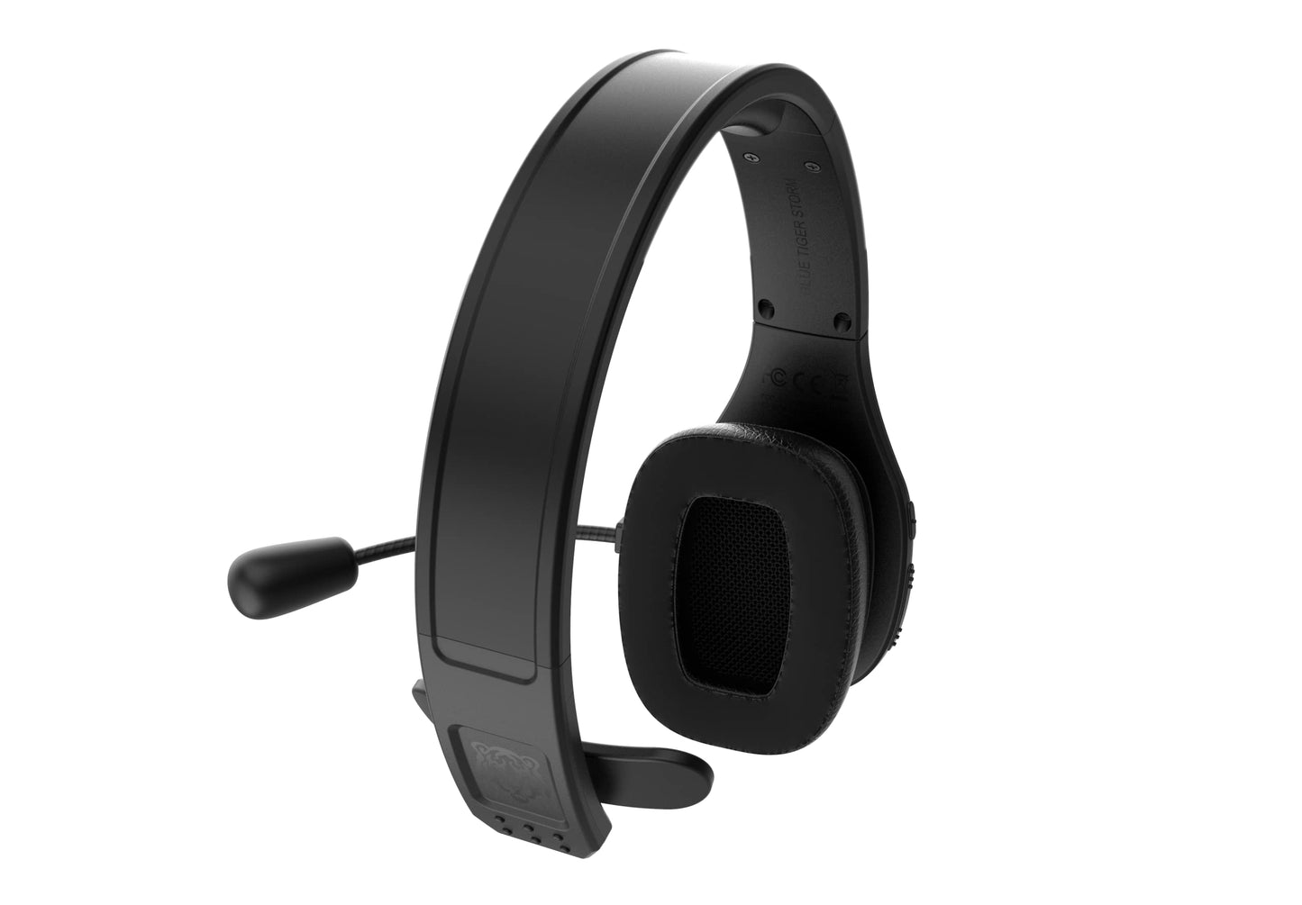 Blue Tiger Storm Black - Premium Trucker Bluetooth Headset - Wireless Noise Canceling Mono Headset with Mic - High-Fidelity Sound, 30-Hour Talk Time…