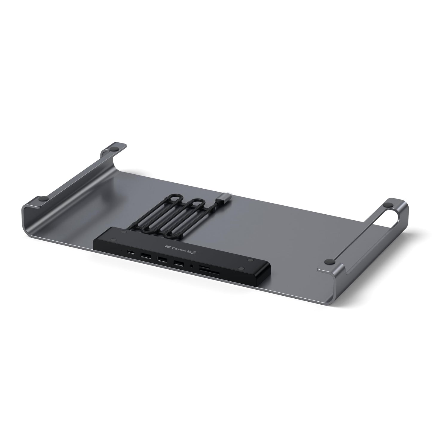 Satechi USB C Hub Monitor Stand for Desk with USB-C Data Port, 3 USB 3.0 Ports, Micro/SD Card Readers, Audio Jack, Computer Monitor Stand for Desktop