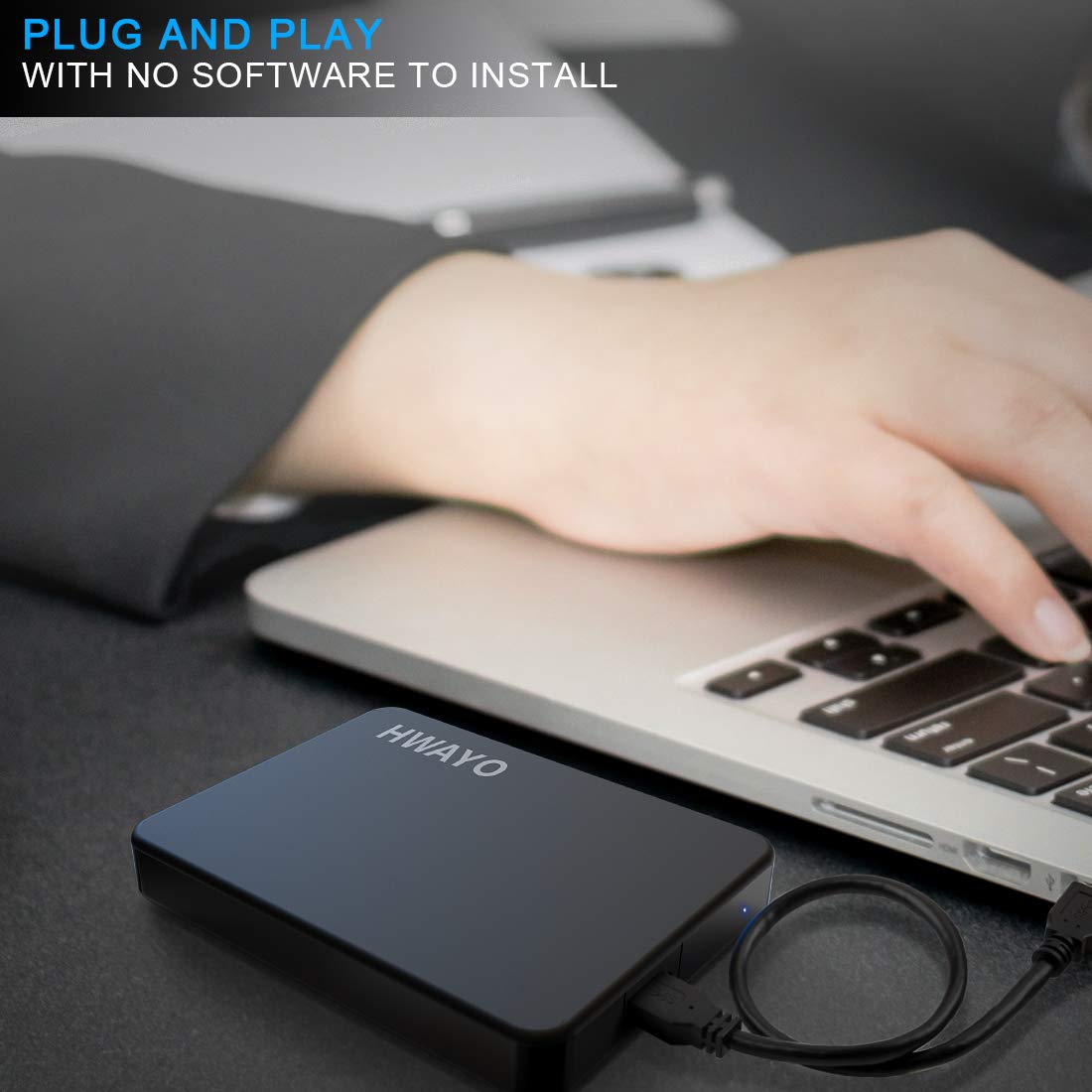 HWAYO 120GB Portable External Hard Drive Ultra Slim 2.5'' USB 3.0 HDD Storage for PC, Desktop, Laptop, MacBook, Chromebook