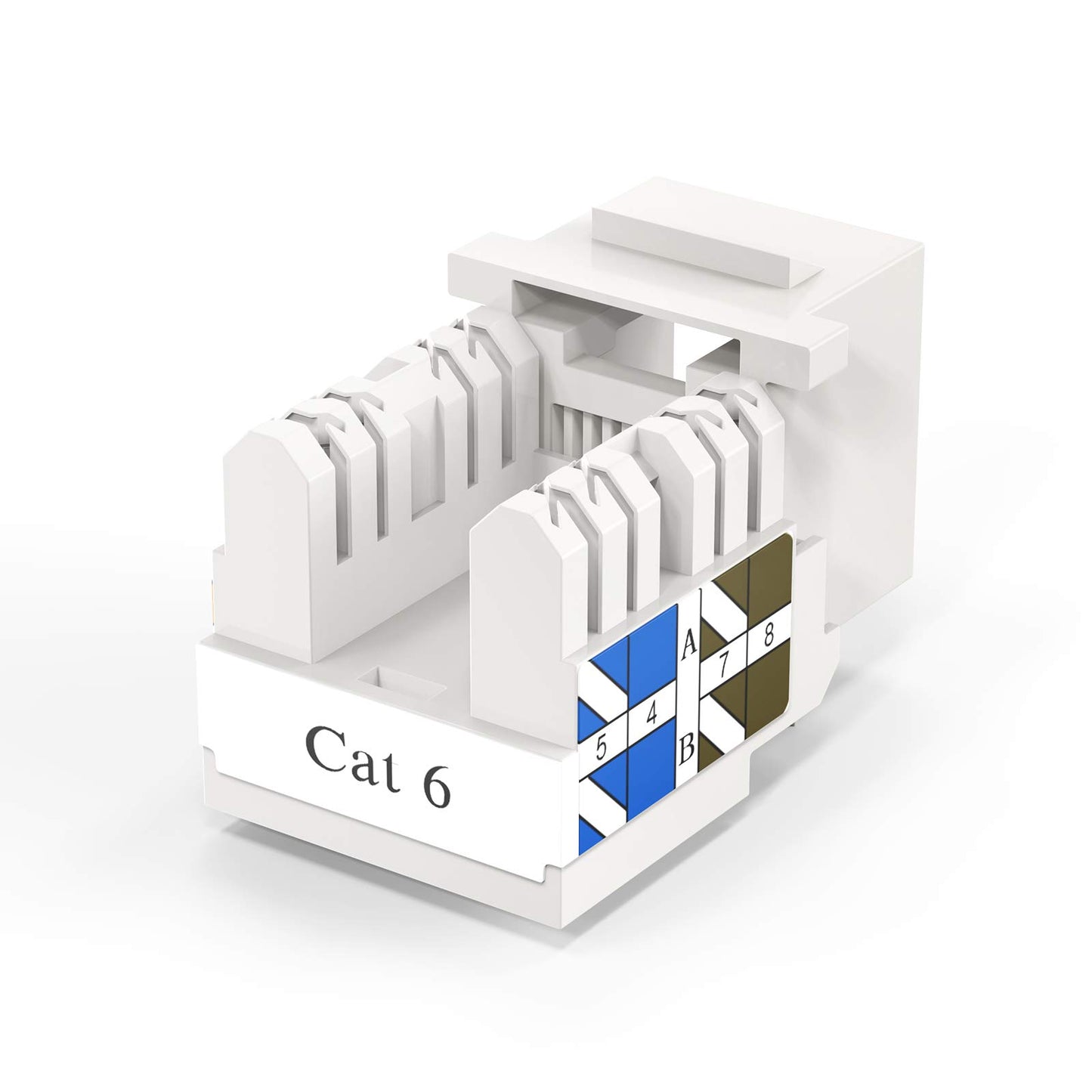 CableCreation Cat6 Keystone Jacks, 10-Pack RJ45 Keystone Jack, Ethernet Keystone Modular Female Connectors, White