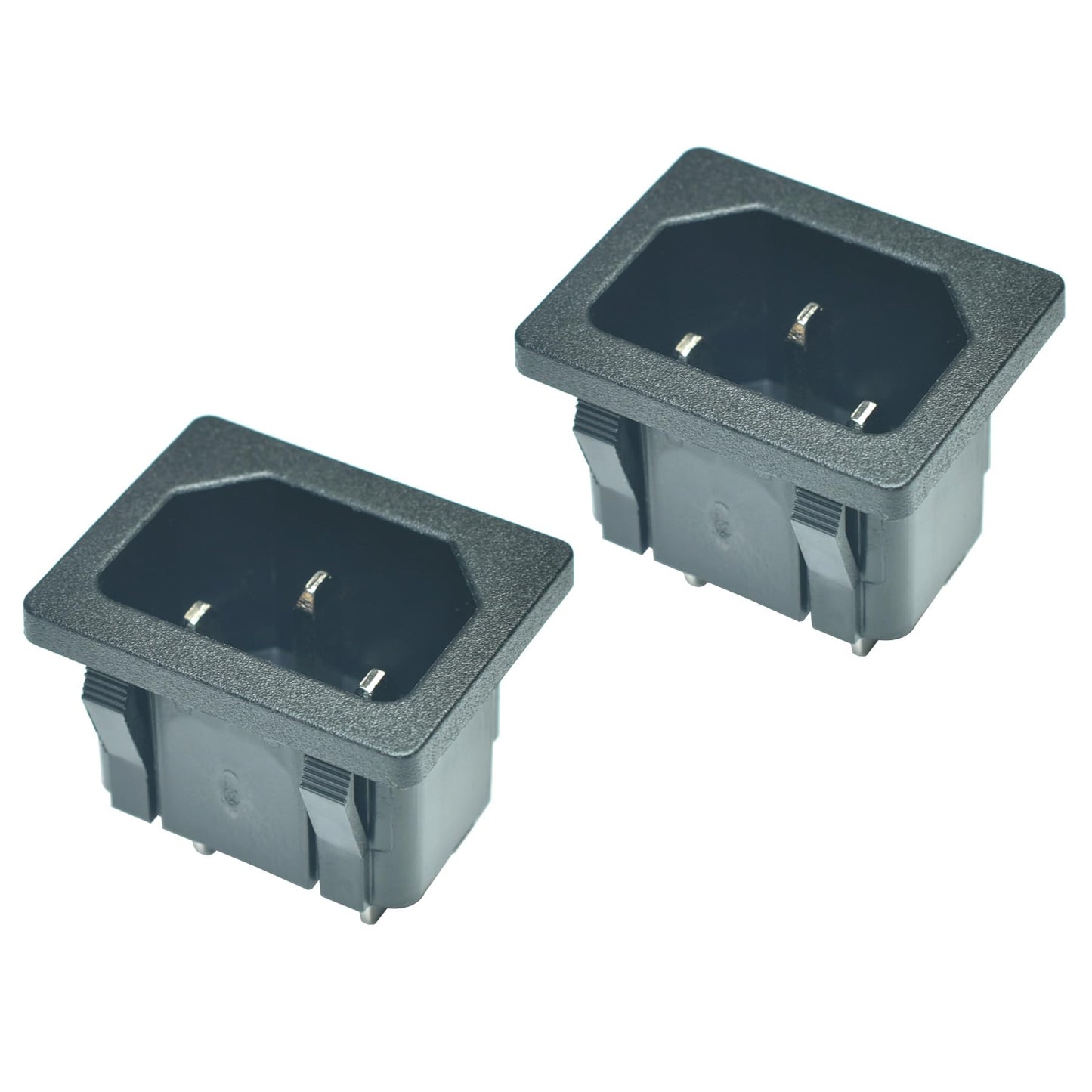 FILSHU IEC320 C14 Panel Mount Plug Adapter,15A 250VAC Power Connector Socket,3 Pins Inlet Power Plug Socket(Pack of 2)