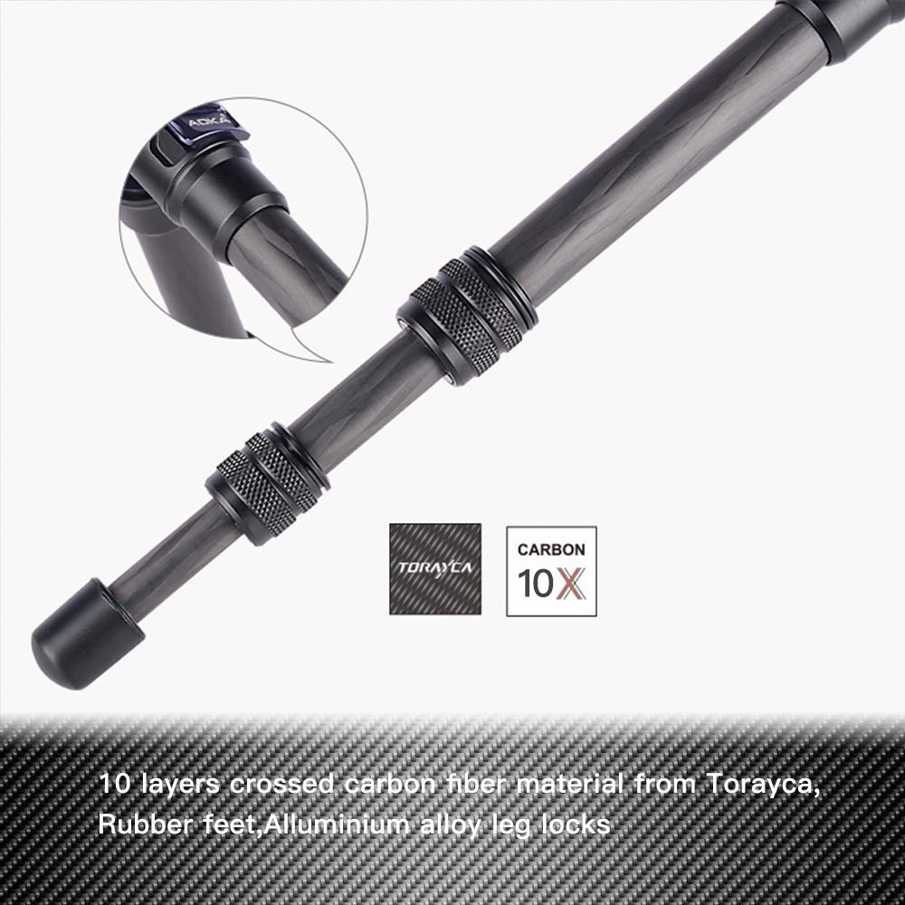AOKA 28-inch/1.1 lb Mini Portable Carbon Fiber Tripod, Lightweight and Compact Travel Desktop Tripod for Mobile Phones, Mirrorless Cameras