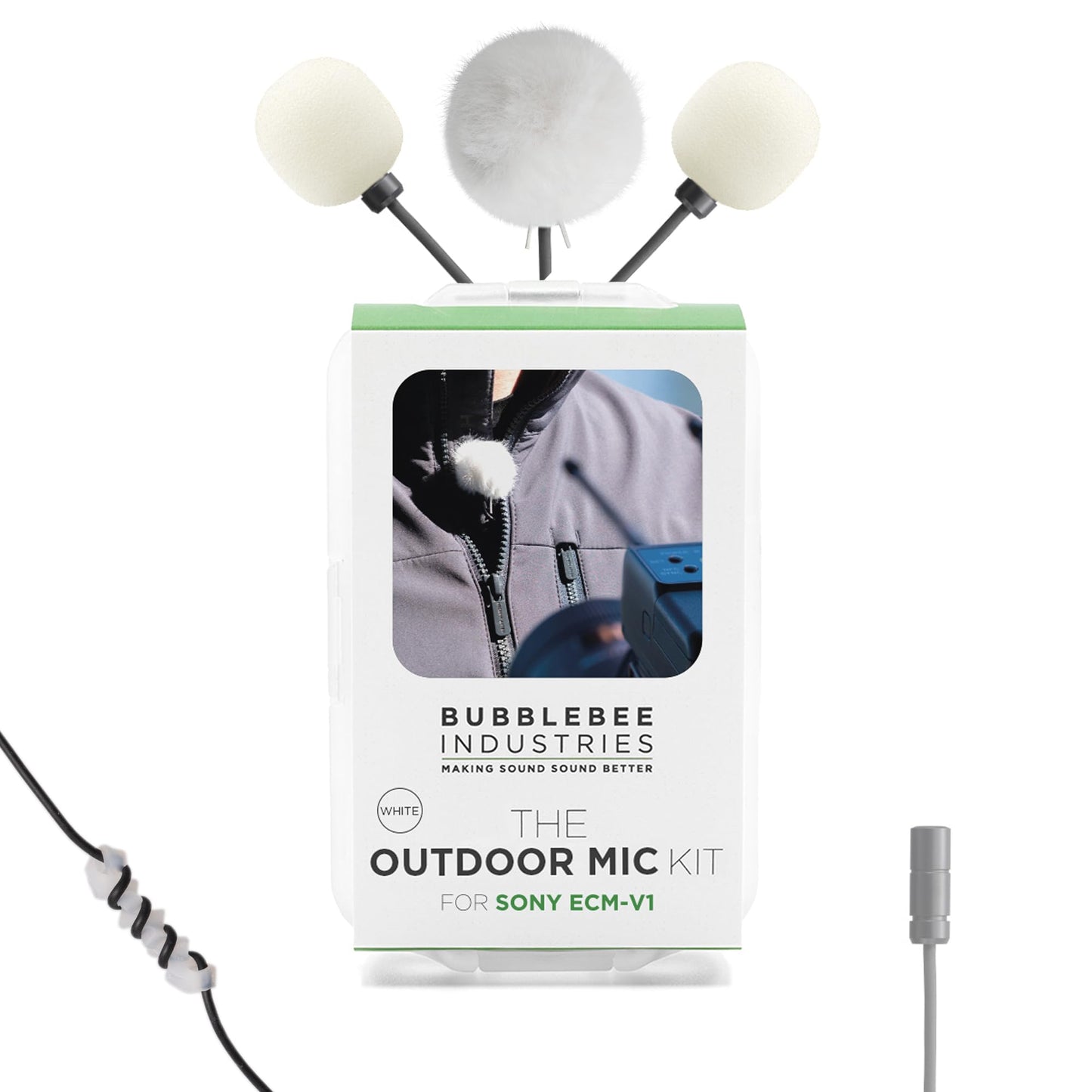 Bubblebee Outdoor Mic Cover Kit Sony ECM V1 Lavalier -Wind Reduction Mic Windscreen Cover&Case -Sony ECM V1 Wind Muff, Dead Cat for Content Creators
