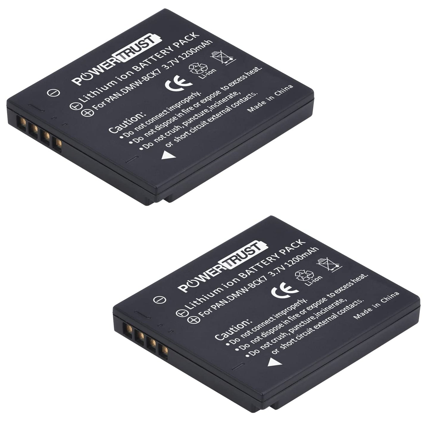 PowerTrust DMW-BCK7 Battery and Charger Kits for Panasonic DMWBCK7 DMC-SZ02, DMC-SZ1, DMC-SZ5, DMC-SZ7, DMC-TS20, DMC-TS25, DMW-BCK7PP, DMW-BCK7E