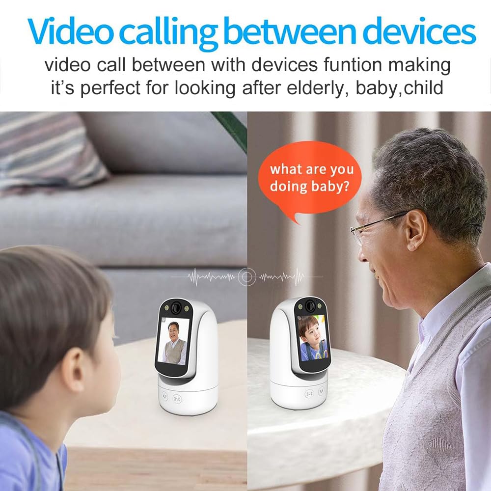 Video Call Security Camera Indoor, Nanny Camera Baby Camera Pet Camera,2-Way Video Call,2-Way Audio, 360°Pan/Tilt WiFi Camera for Home Security