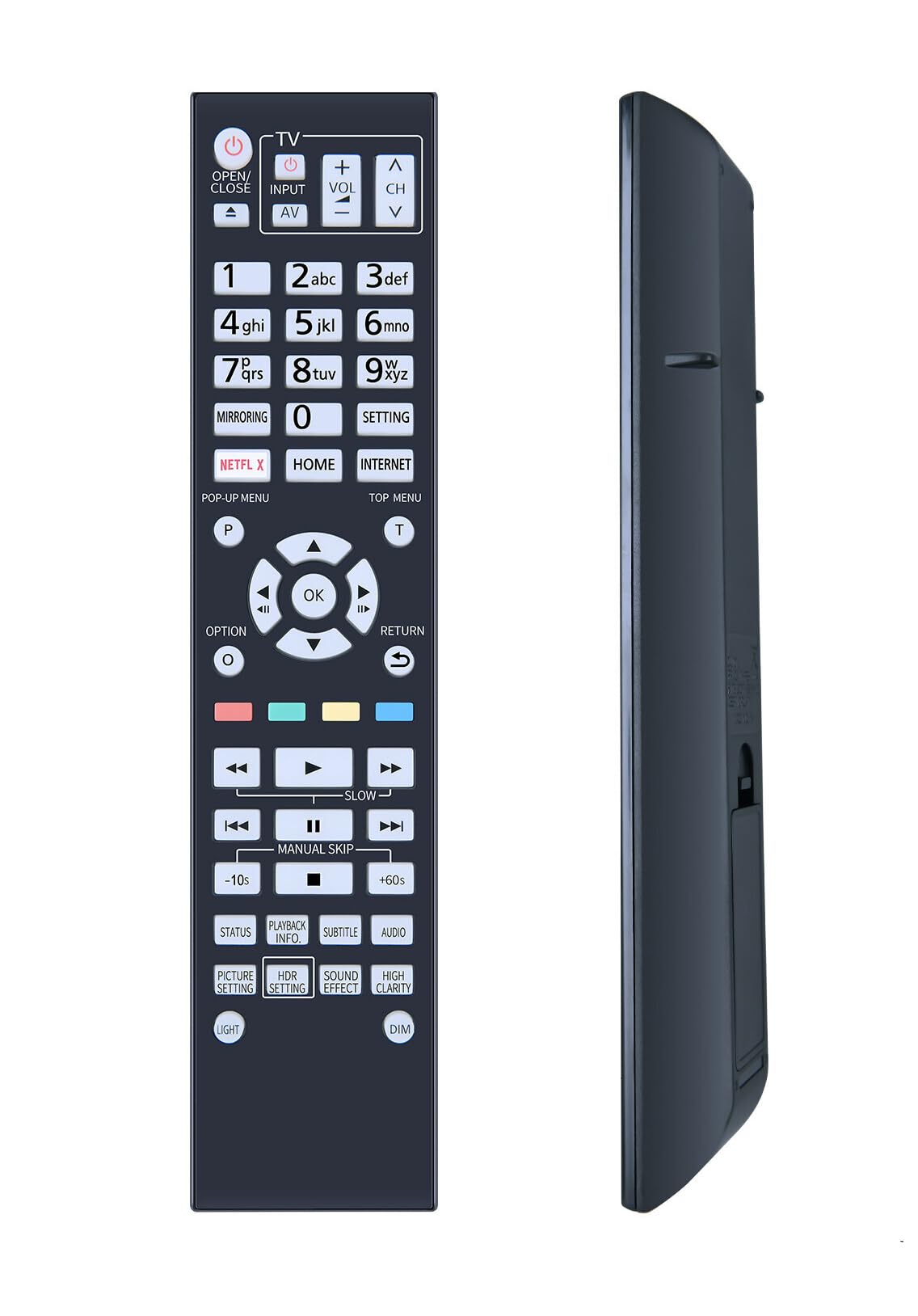 Replacement Remote Control for Panasonic DP-UB820 DP-UB420 DP-UB450 DP-UB9000 DPUB9000 DP-UB820EB DP-UB820-K DP-UB820EB-K DP-UB420K DPUB420K DPUB820K