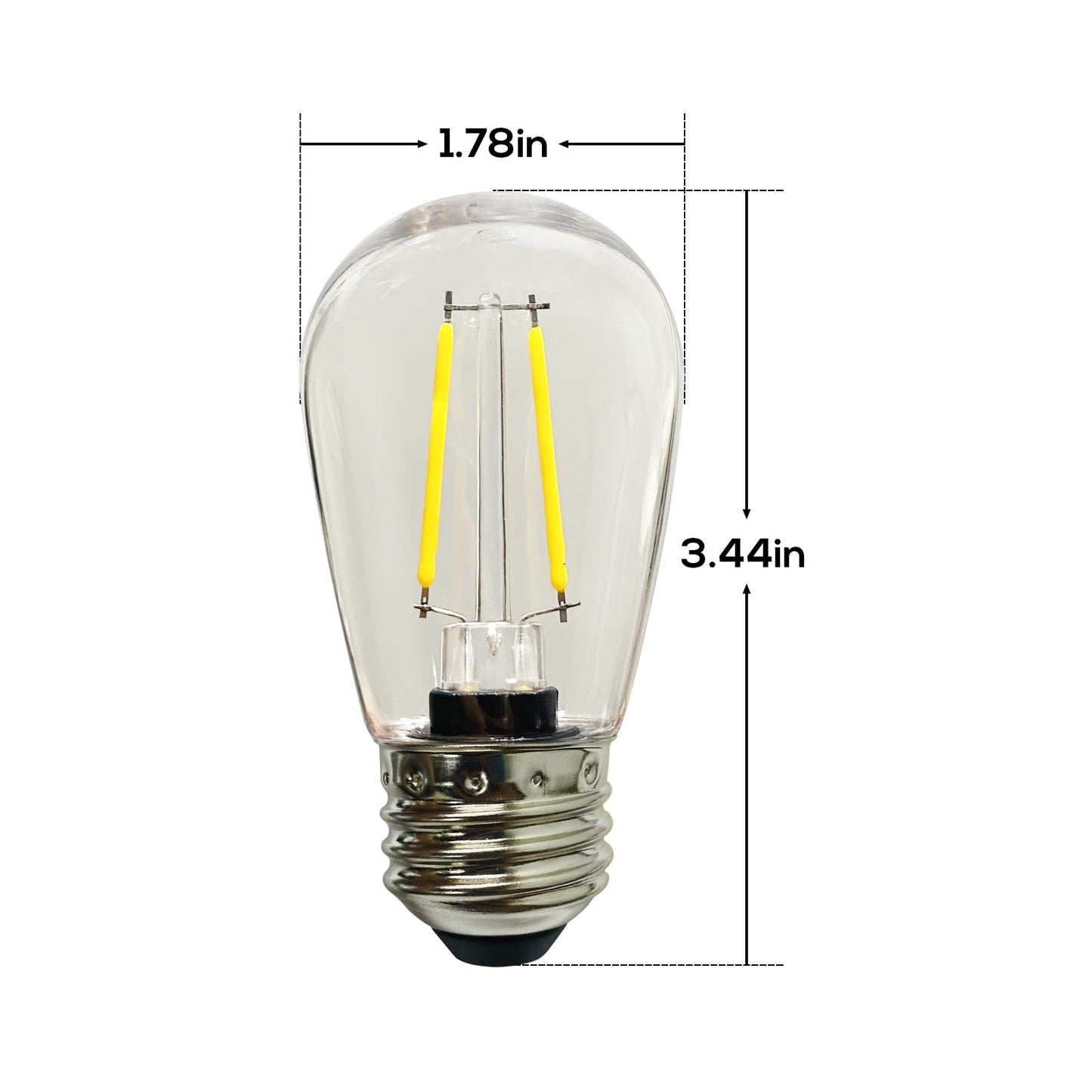 Banord 15 Pack 2W S14 LED Bulbs, 2700K Warm White