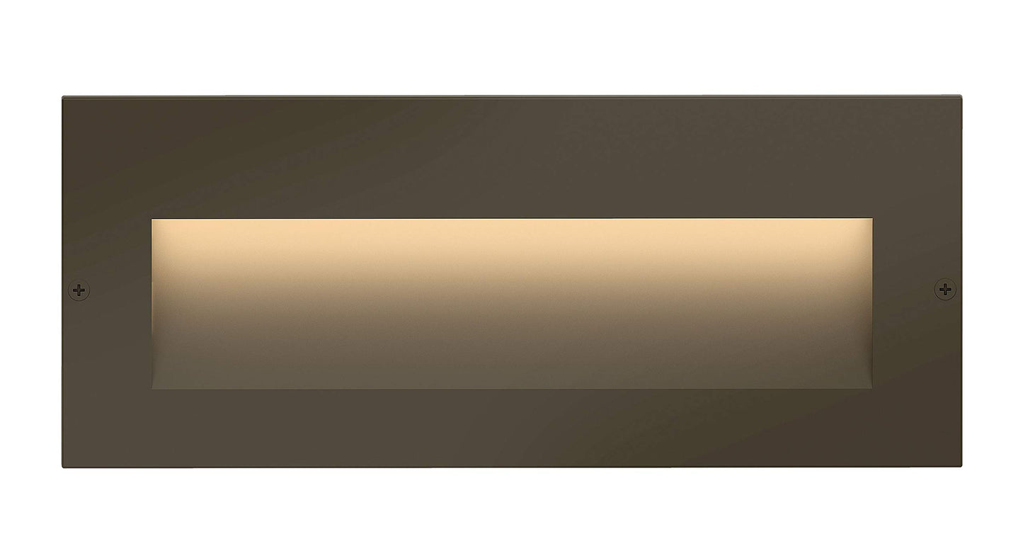 Hinkley Taper 1565BZ Wide Horizontal 12v Landscape Step Light, Aluminum, Low Voltage, Recessed Mount, Integrated LED, Safe for Wet Conditions, Bronze
