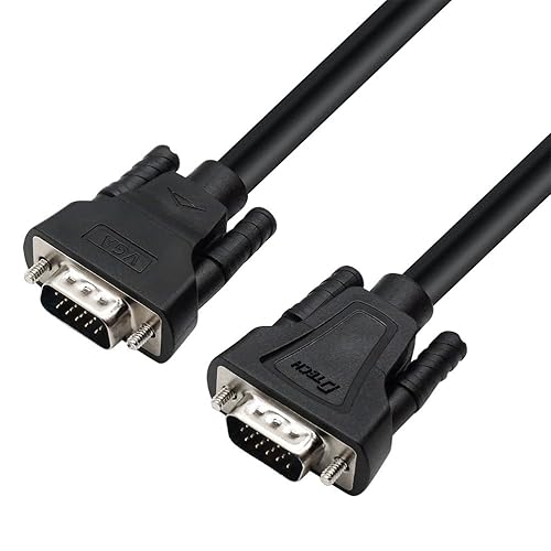 DTECH 3 Feet SVGA VGA Computer Monitor Cable Male to Male Supports 1080p High Resolution (1 Meter, Black)