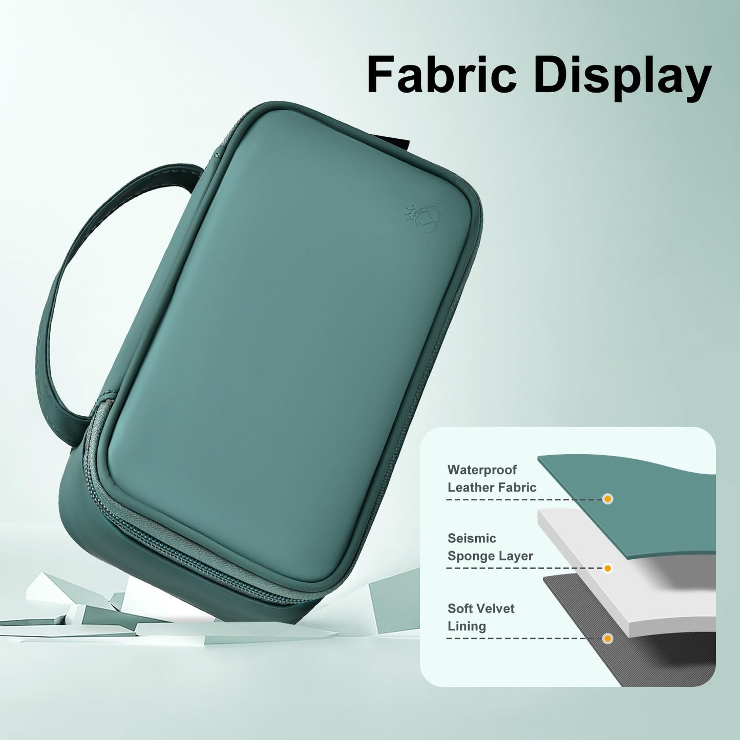 miloocul Portable Charger Organizer Travel Case Shockproof Power Bank case for Anker/Jackery/RAV/20000/30000mAh Power Bank Leather Electronic Case for