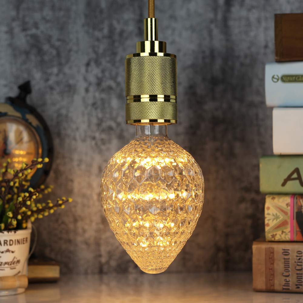 TIANFAN RGB Led Bulb Firework Starry Edison Bulb Warmth Glow 3W Decorative Light Bulbs (Strawberry)