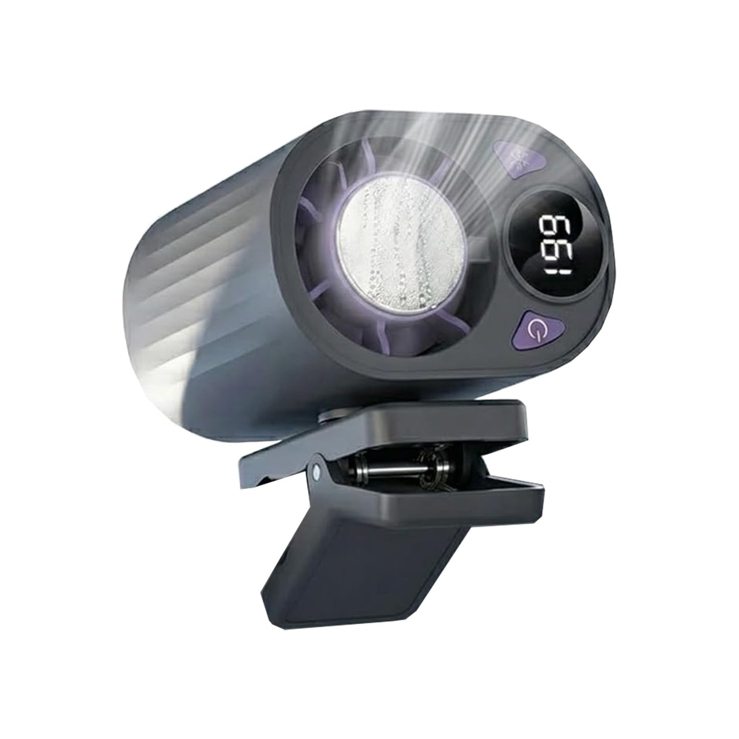 ZSJO Upgraded Car Clip-On Cooling Fan,Hands-Free Personal Cooling Fan with LED Display,Portable Clip Fan with 360° Rotation for Car Visor, Roof