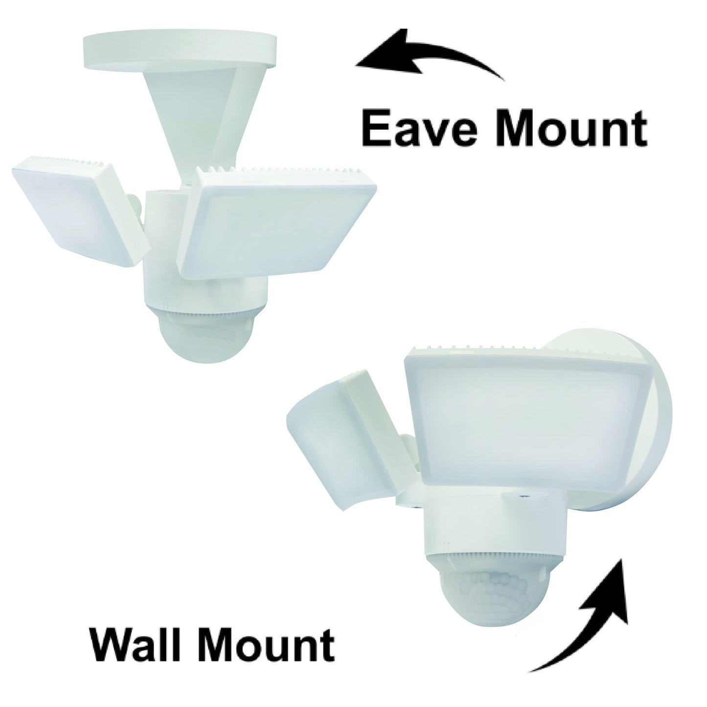 IQ AMERICA LED Outdoor Motion Sensor Security Floodlight - 1100 Lumens, 180° Detection, Weatherproof Design, Versatile Eave or Wall Mounting, Exit