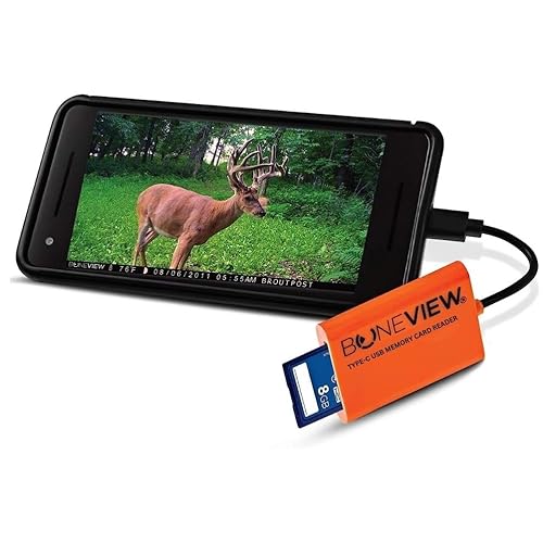 SD Card Reader for Android - Type C USB Trail Camera Viewer by BoneView - Backup Play Save and Share Deer Hunting Photo & Video from Game Cam Memory