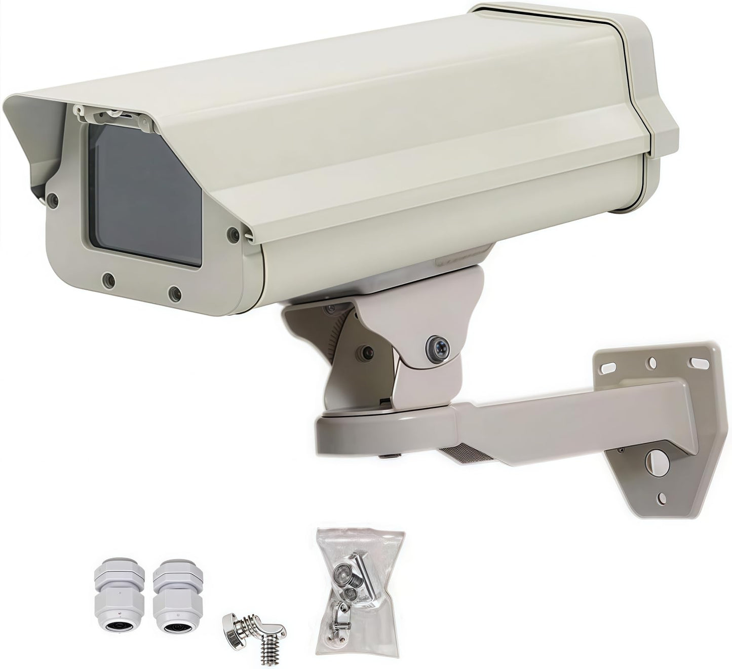 GledeYeTec 14.5" Heavy-Duty Aluminum Outdoor CCTV Camera Housing - Weatherproof Security Camera Enclosure with 360° Adjustable Wall Mount Bracket Kit