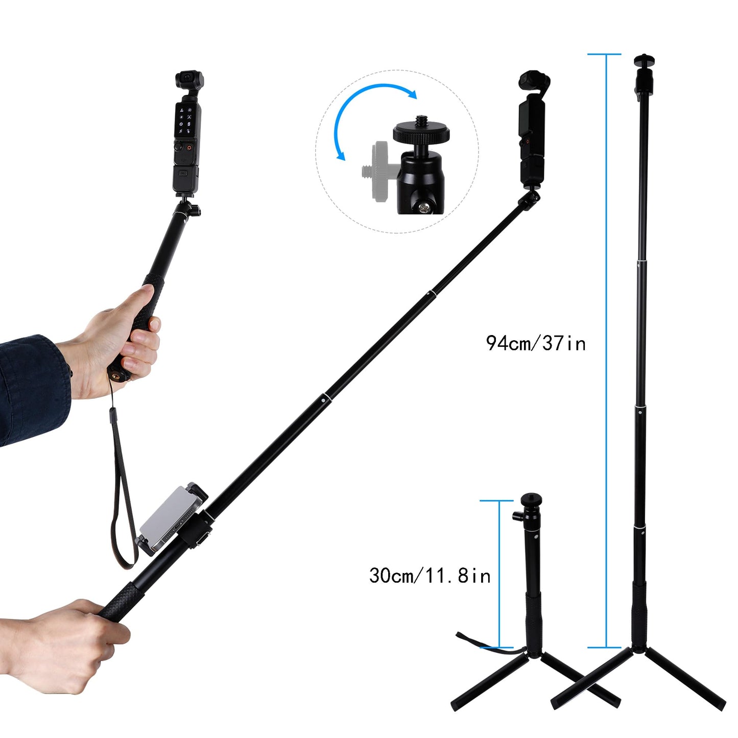 Accessory Kit for DJI Osmo Pocket 3, Magnetic Mount,Selfie Stick,Tripod,Phone Holder,Neck Mount,Backpack Clip Mount,Carrying Case,Desktop Mount