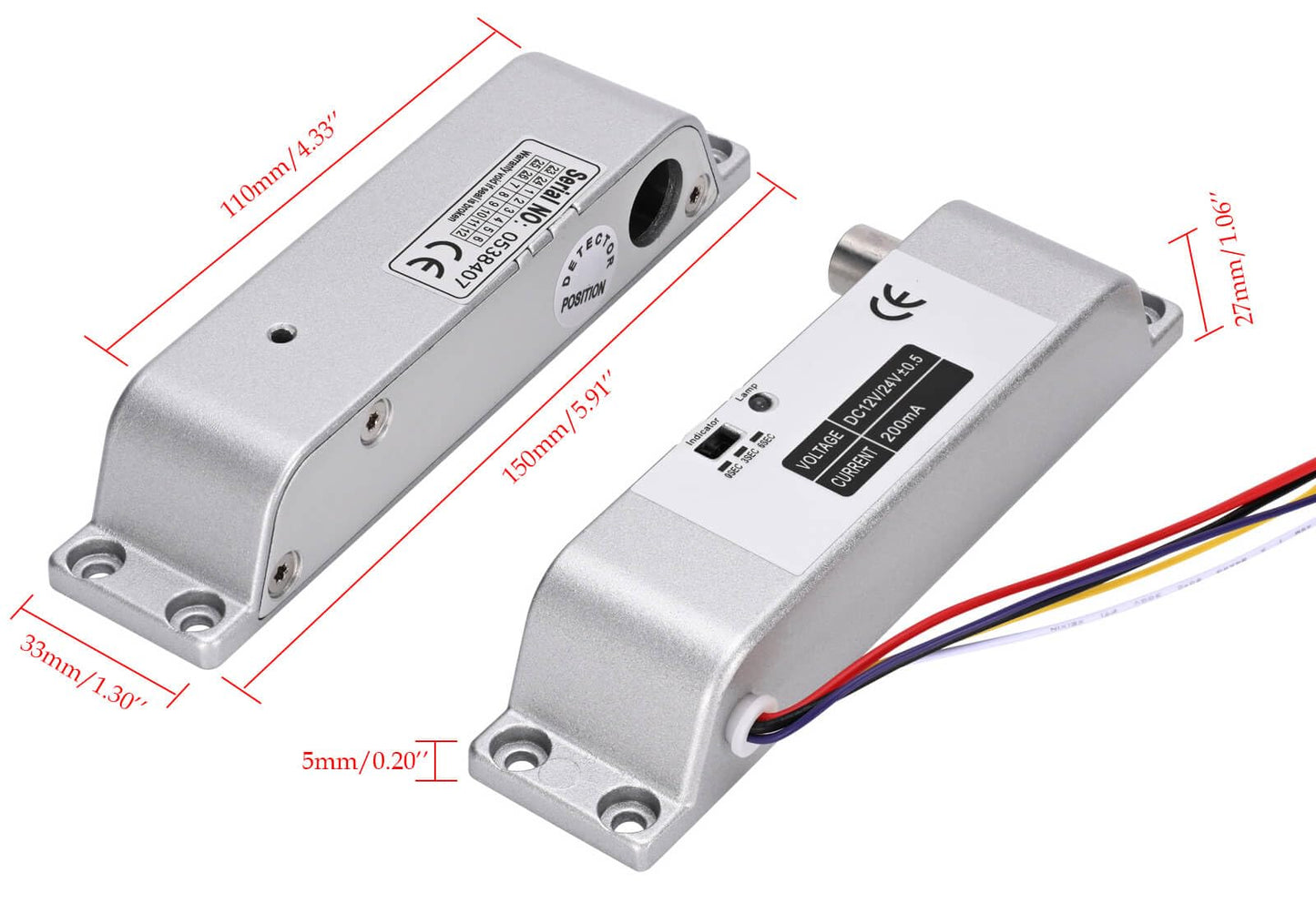 Electric Drop Bolt Lock with 4 Remote Controls Fail Secure Door Access Control Kit with Power Supply and Exit Button Easy DIY Install for Home/Office