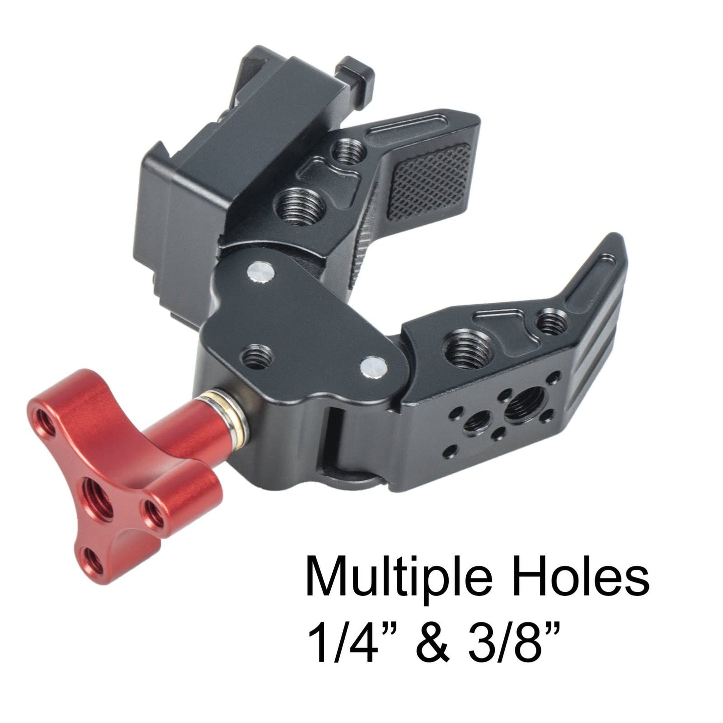 Came-TV V-Mount Battery Clamp Large Open Angle and Solid Structure Adapter with 1/4 and 3/8 inches Screw Holes Mounting to Light Stand or Tripod