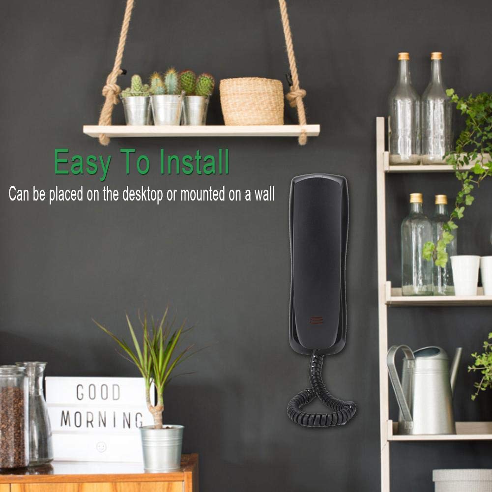 KX-T628 Landline Phones for Home, Wall Mounted Corded Phone Retro Telephones with Indicator and Handset, Supports Mute/Pause/Redial Function for Hotel
