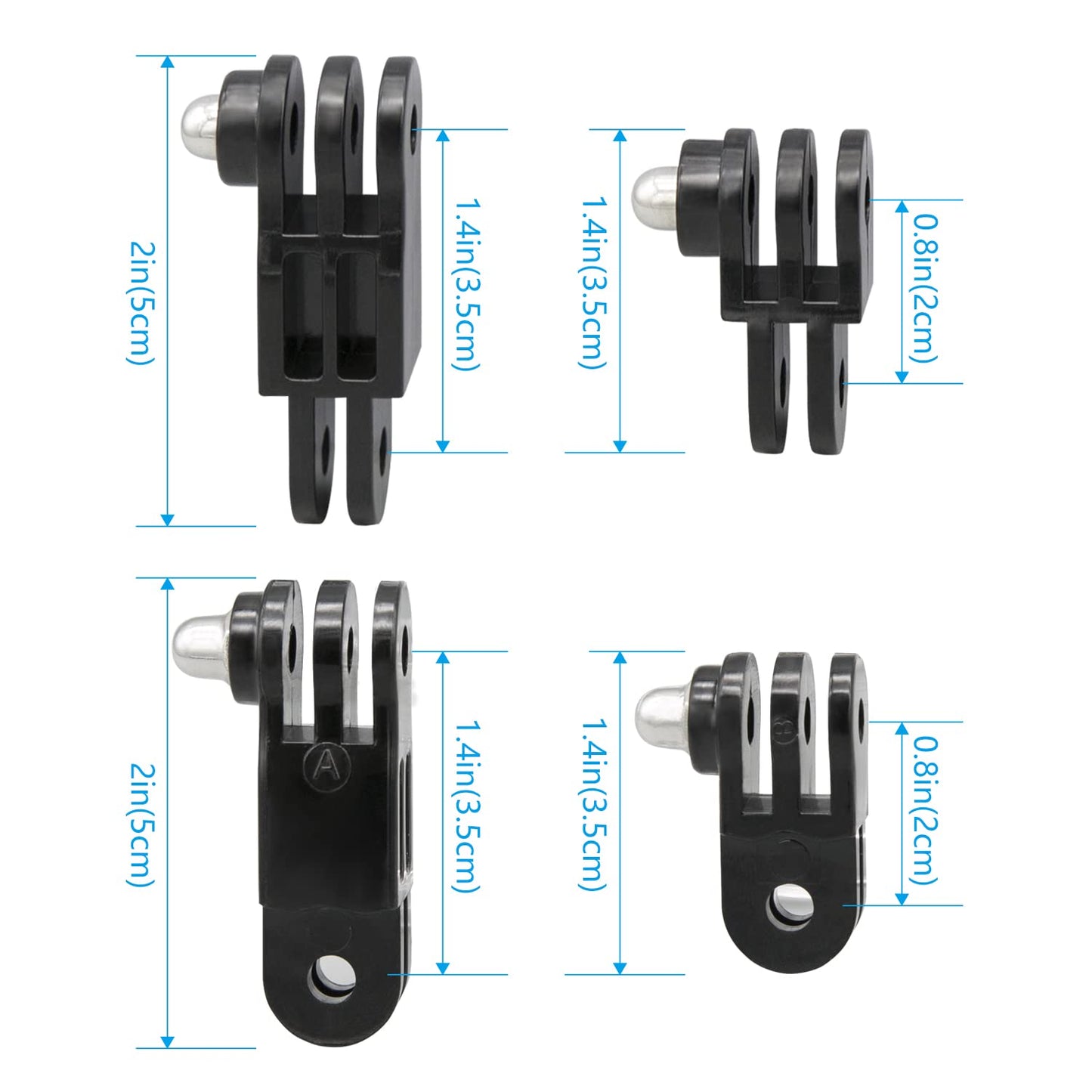 3-Way Adjustable Extension Pivot Arm Straight Joints Adapter Mount Kit for GoPro Hero13, 12, 11, 10, 9, 8, 7, 6, 5, 4, 3+, 3, Same Direction