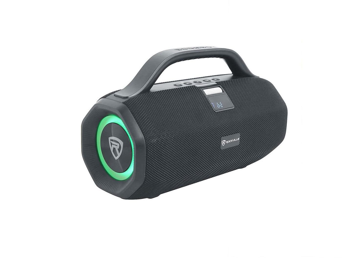 Rockville SONIC-50L Portable Bluetooth Speaker, 50W Stereo Sound, Dual LED Rings, IPX5 Water-Resistant, Upto 24-Hour Battery, TWS, USB/TF Card/AUX/Mic