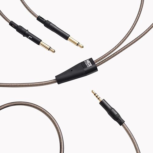 MEZE AUDIO | 2.5mm OFC Upgrade Balanced Cable for 99 Series | Silver-Plated OFC Copper | 2.5mm Male to Dual TS Mono 3.5mm Male Connector Plug | Cable