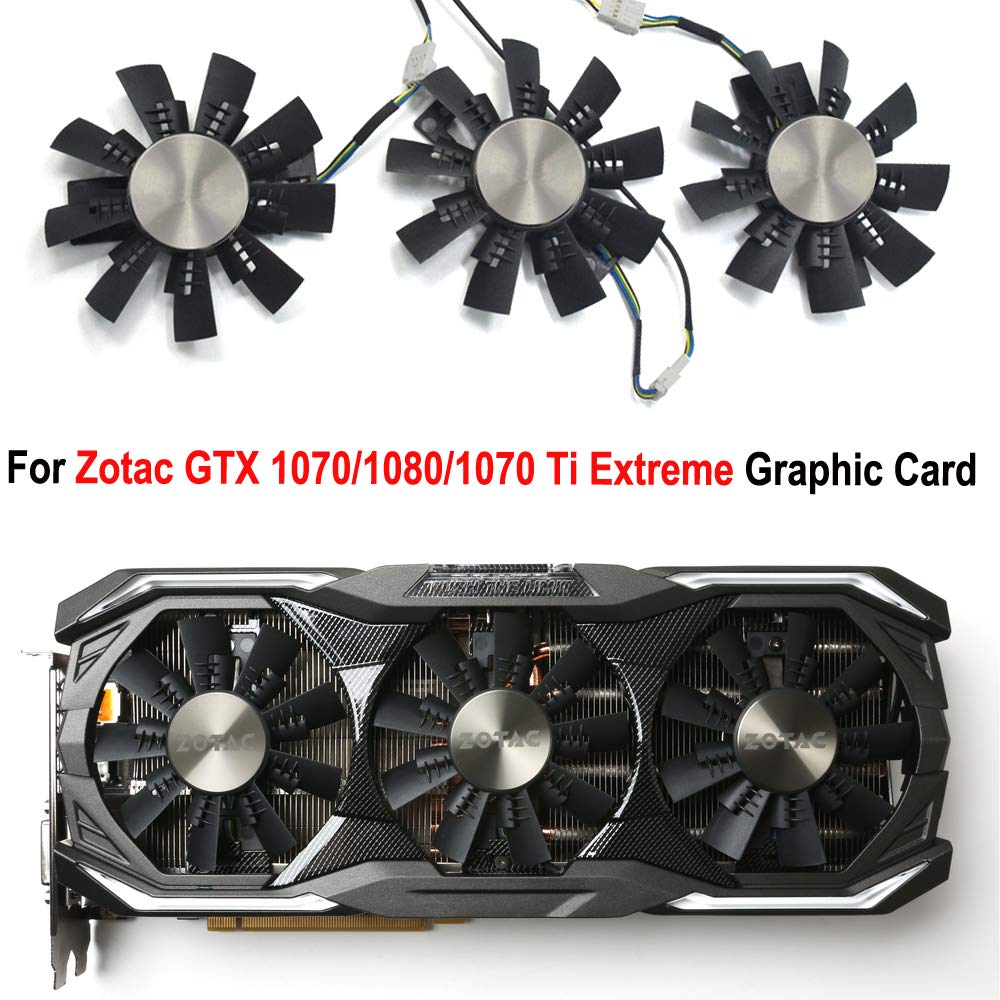 inRobert GA92S2U Video Card Cooling Fan Replacement for Zotac GTX 1070/1080/1070 Ti Extreme Graphic Card (1set(3pcs))