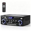 AMP-10 Bluetooth Amplifiers RMS 50WX2 Stereo Audio Amp Receivers for Home Speaker 2.0 Channel Max 600W Output Mini Power Amplifier w/FM Radio, Echo