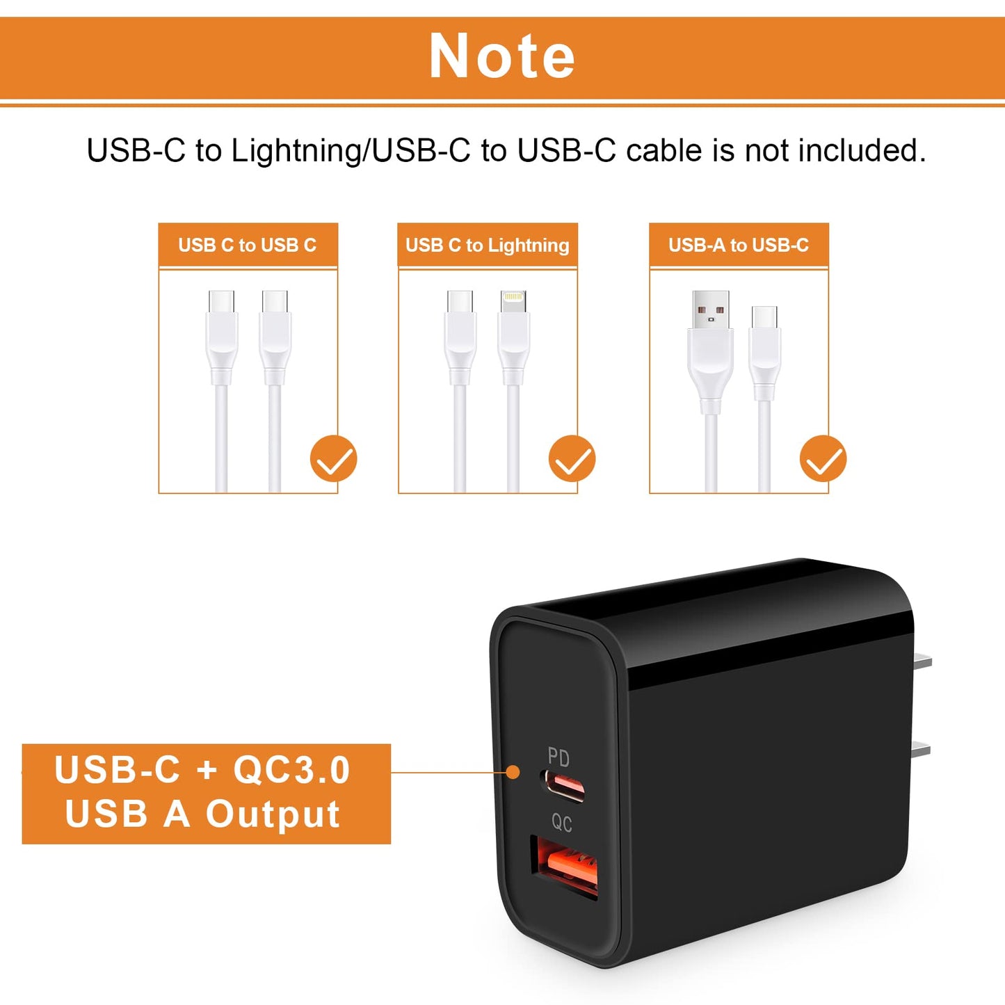 20W Android Charger USB Type C Charger Block Fast Charging for Samsung Galaxy A17/A16/A07/S25FE/S25 Ultra/S25 Plus/A36/A56/A26/A25/A35/A23/A54/S24