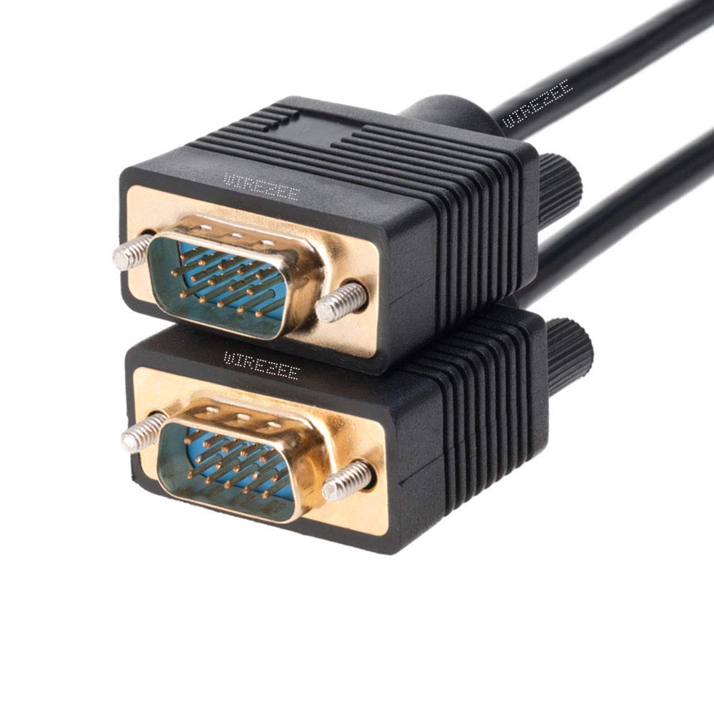 VGA Cable SVGA Super Video Cord Male 15 PIN Wire Monitor 3ft, 6ft,10ft, 15ft, 25ft, 30ft, 50ft, 100ft (15FT)