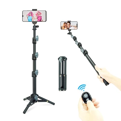 Selfie Stick & Tripod LINCO, Integrated, Portable All-in-One Professional, Heavy Duty, Lightweight, Bluetooth Remote for Apple & Android Devices
