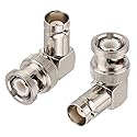 XRDS-RF BNC Male to Female Right Angle Adapter - 90 Degree Coaxial Cable Connector for CCTV, Video, and Audio Applications (2 Pack)