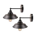 BRIGTTESS #75Wall Sconce Retro Black Barn Lights Modern Mid Century Industrial Wall Light Decor (2PACKS)