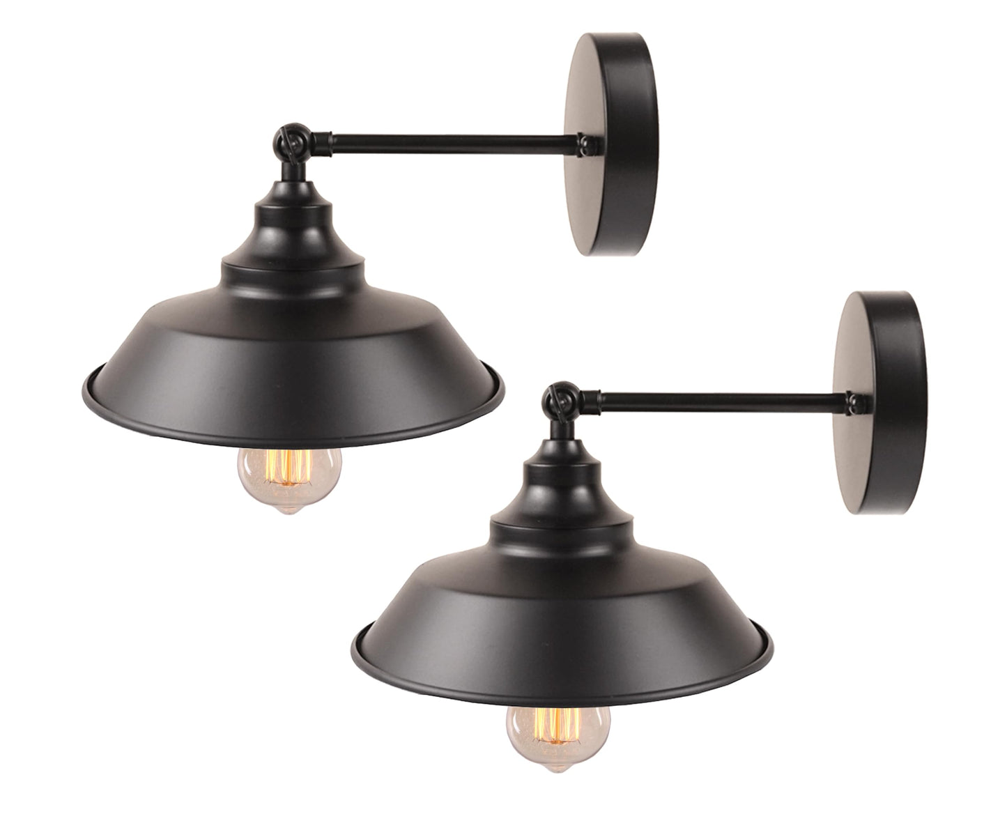 BRIGTTESS #75Wall Sconce Retro Black Barn Lights Modern Mid Century Industrial Wall Light Decor (2PACKS)