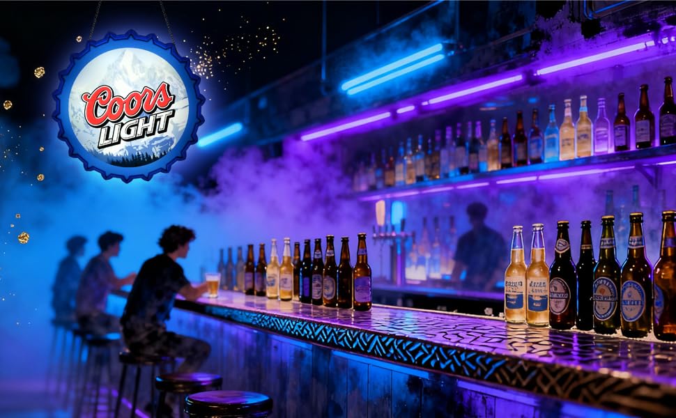 Beer Bottle Cap Shaped Advertising Light Box Neon Sign for Beer Bar Club Bedroom Office Hotel Pub Cafe Wedding Birthday Party Man Cave Art Wall