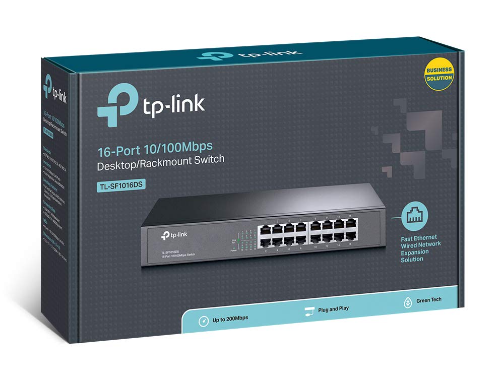 TP-Link Switching Hub 16-Port 10/100Mbps Metal Enclosure TL-SF1016DS