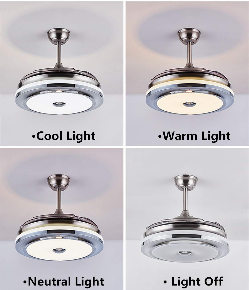 mfanchan 36-Inch Modern Ceiling Fan with Light and Remote Control