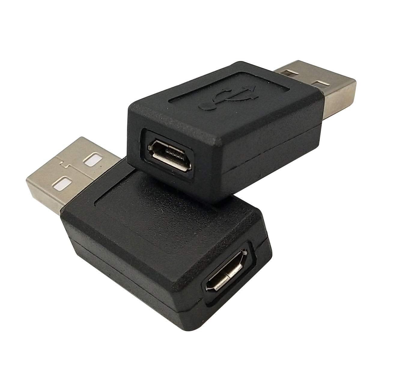 Posdou USB 2.0 Male to Micro USB Female Connector Adapter (2 Pack)