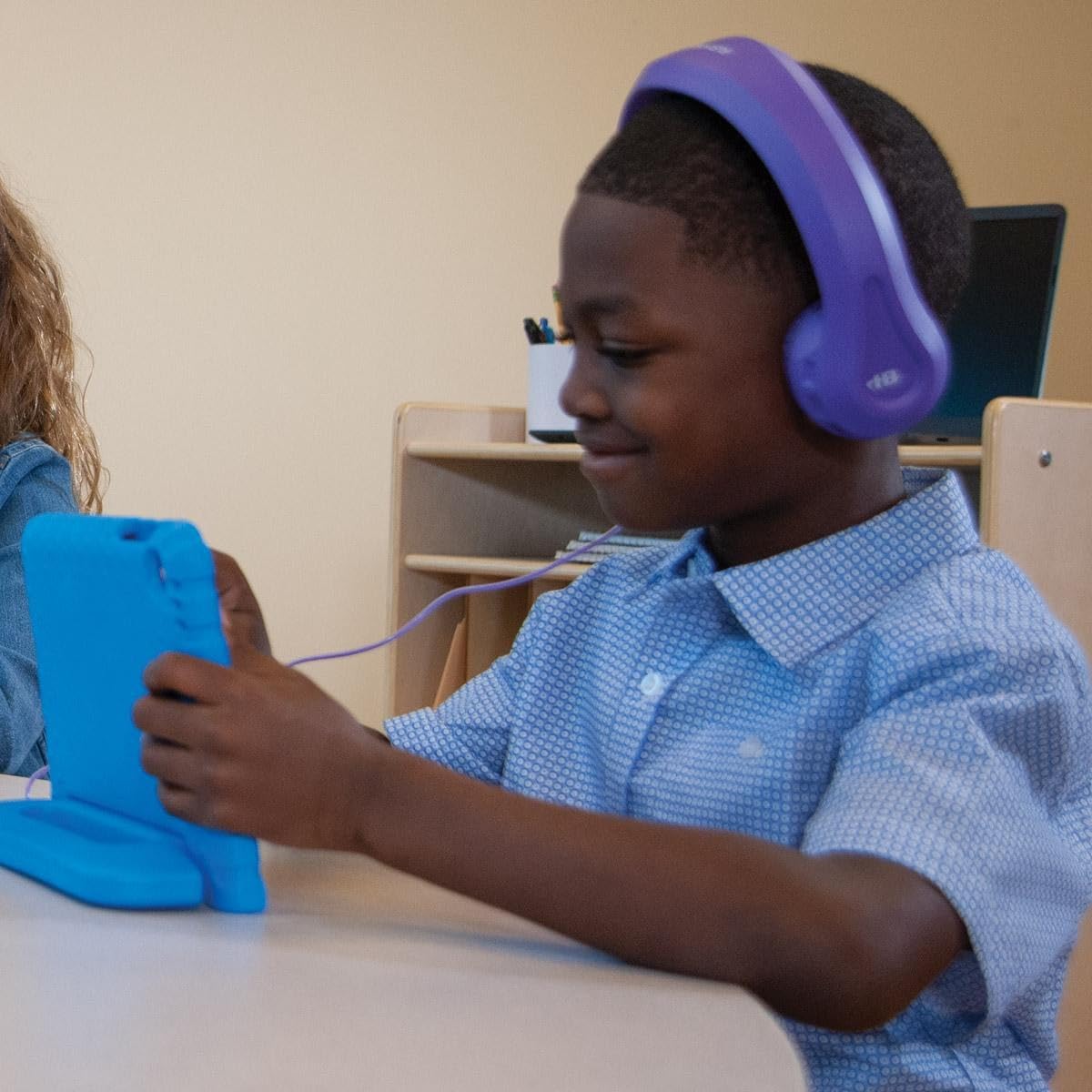 HamiltonBuhl Flex‑Phones Kids Headphones - Durable EVA Foam, Volume‑Limited 85 dB, Chew‑Resistant Dura‑Cord, Safe for Ages 3+, On‑Ear Classroom…