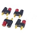 bnafes 4Pcs Banana Plug Jack Female Socket Gold Plated Terminal Binding Post Dual 4mm Banana Plugs Connector for Speaker Amplifier Terminal
