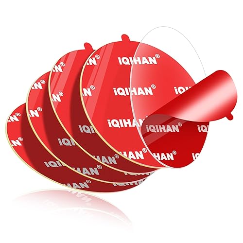 5pcs Sticky Adhesive Pads for Car Phone Mount, 70mm/ 2.76" Double-Sided Heavy Duty Sticker Gel Mounting Tapes Replacement Kit for Suction Cup