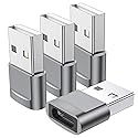 USB C Female to USB Male Adapter (4-Pack), Type C to USB A Charger Converter for iPhone 17 16 15 14 13 12 11 Pro Max, Samsung Galaxy S25 S24 S23 S22…