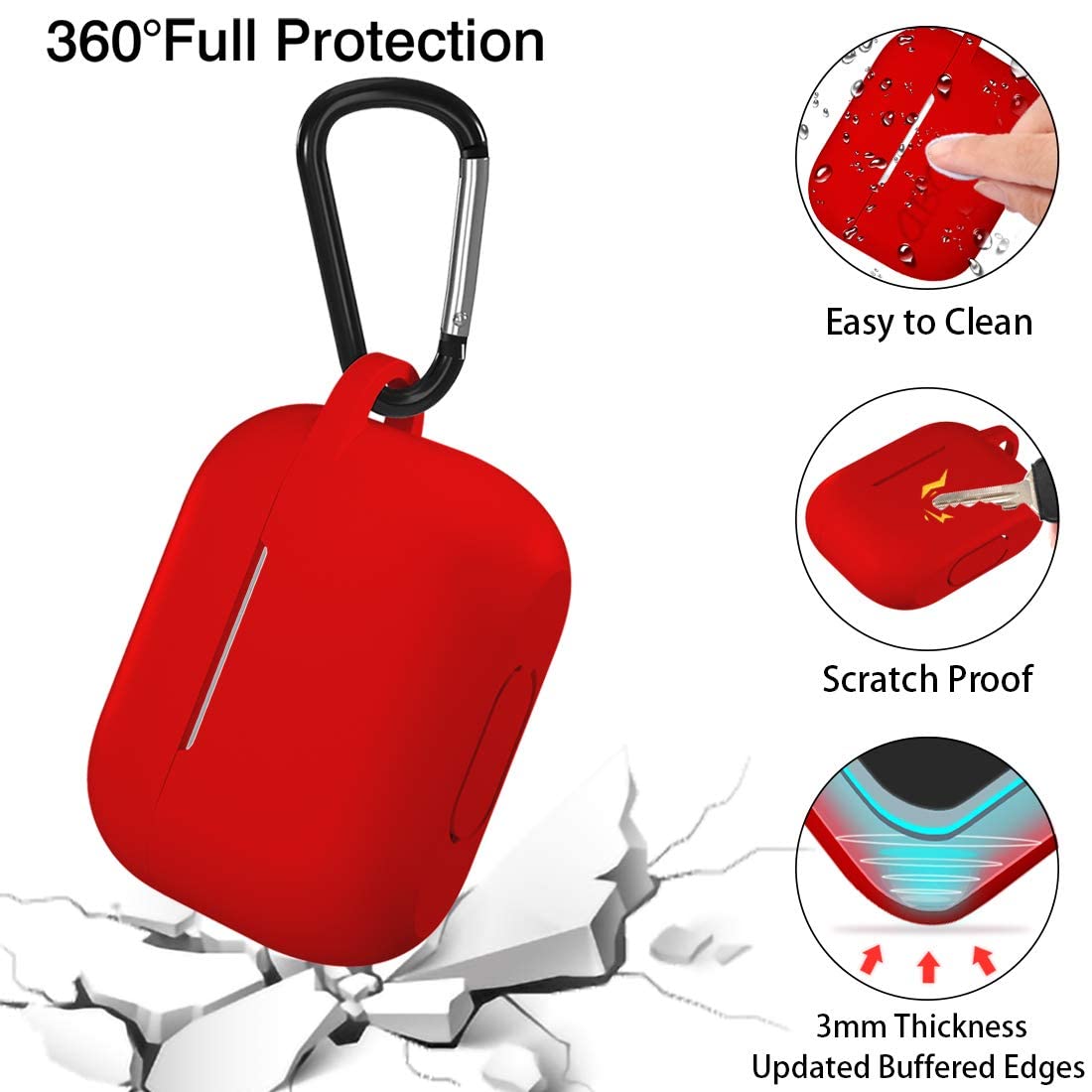 Lerobo for AirPods Pro 2 Case Cover,Shock-Proof Silicone Skin Full Protective Cover Compatible with Apple Airpod Pro Case,Supports Wireless Charging