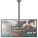 WALI Ceiling TV Mount for 37-90 Inch TVs, Extra Long Arm Ceiling Mount TV Bracket, Telescoping Height Adjustable Hanging Pole TVs Ceiling Mount, Holds