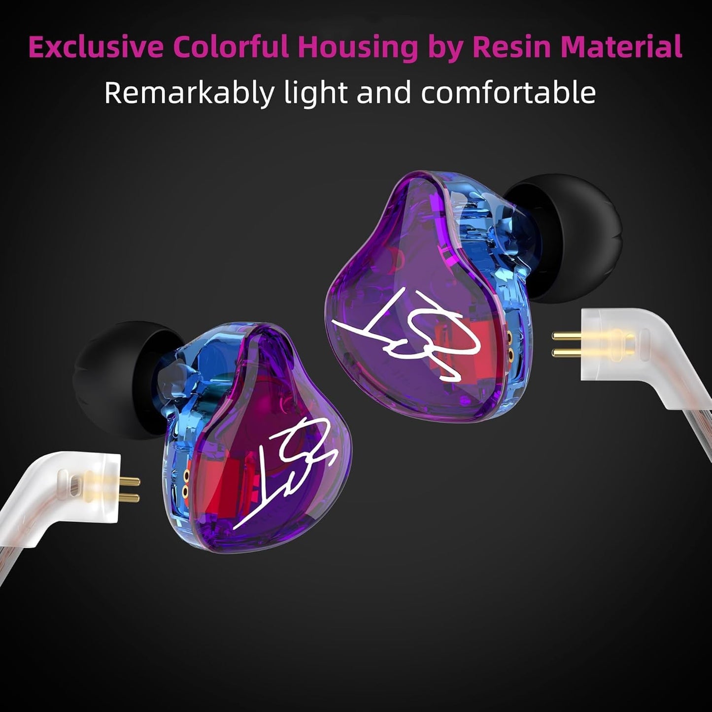 YINYOO KZ-ZST Colorful Hybrid Banlance Armature with Dynamic In-ear Earphone 1BA+1DD Hifi Headset KZ in ear Monitor Headphone Wired Earbuds IEM