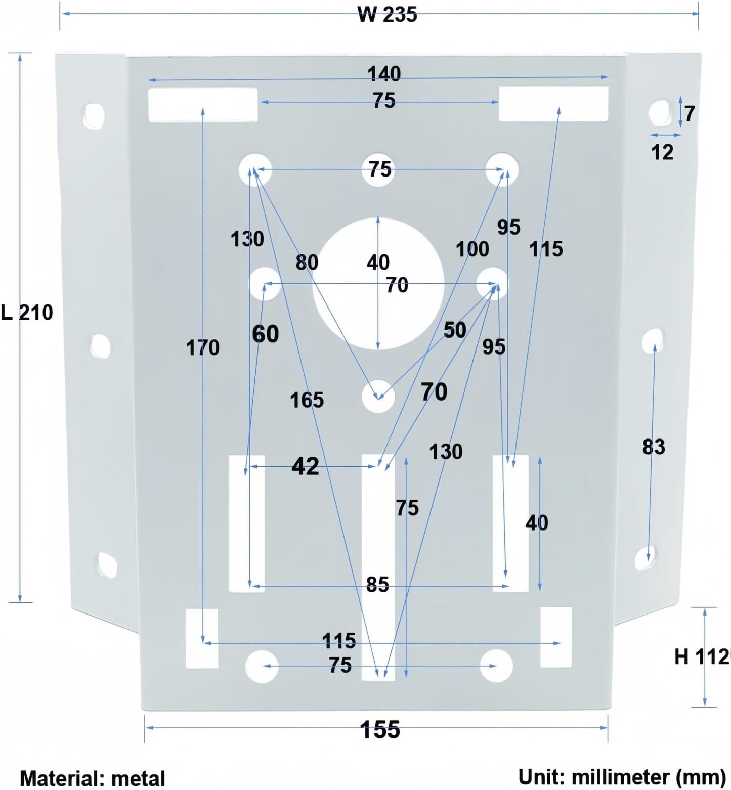GledeYeTec Column Pole Dome Mount Bracket Adapter,External Corner Wall Mount Iron Plate Vertical Bracket for PTZ CCTV Surveillance Camera Metal Holder