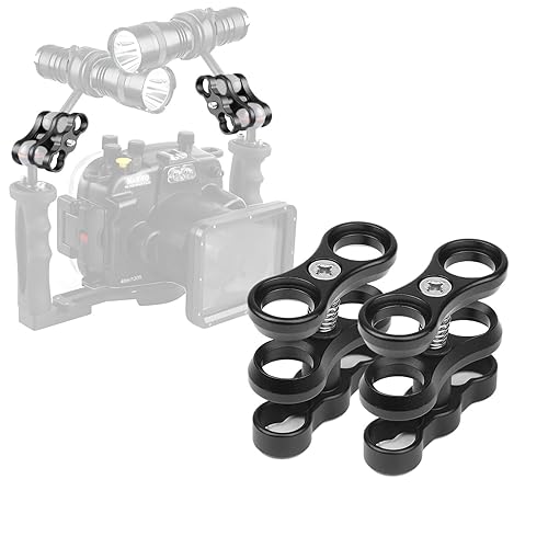WLPREOE 2 PCS x 1" Inch Aluminum Standard Long Ball Clamp Mount for Underwater Diving Light Arm System,Work with Ram Mounts