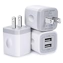 FiveBox Charger Block, USB Wall Charger, 3Pack Dual Port 2.1Amp Fast Charger Brick Base Adapter Charging Cube Plug Box for iPhone 16e 16 Pro Max 15 14