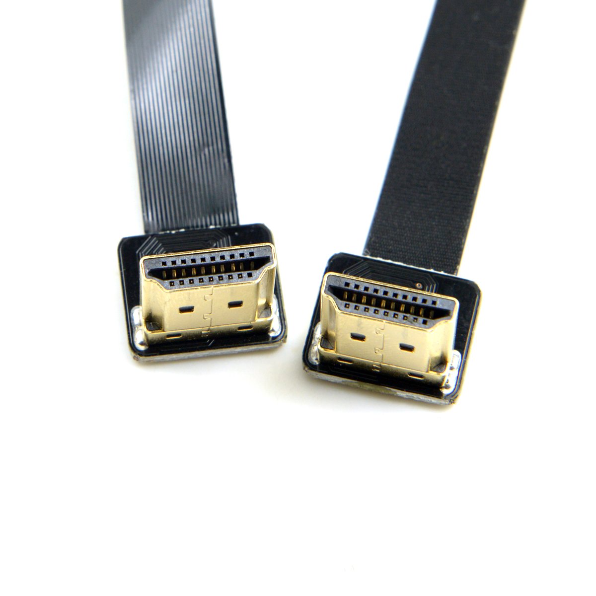CableccFPV Dual Up Angled 90 Degree HDMI Type A Male to Male HDTV FPC Flat Cable 20cm for Multicopter Aerial Photography